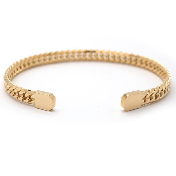 喜平 ブレスレット K18 W6面 18.5cm バングル メンズ 6面ダブル ダブル  