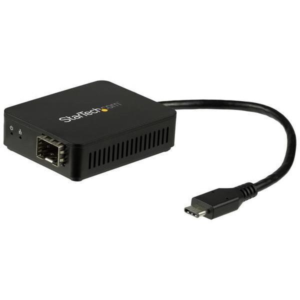 StarTech US1GC30SFP ブラック USB-C 光ファイバ変換アダプタ オープンSFP 1000Base-SX/LX Win/ Mac/ Linux対応 メーカー直送｜aprice