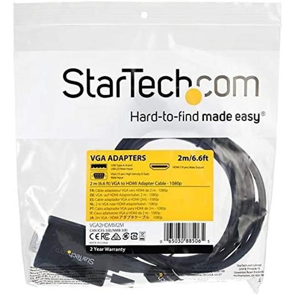StarTech VGA2HDMM2M ブラック VGA - HDMI 変換アダプタケーブル 2m USBオーディオ対応 1920x1080 アナログRGBからHDMIに変換｜aprice｜07