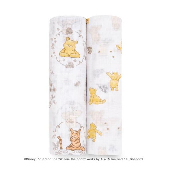 aden + anais エイデンアンドアネイ スワドルくまのプーさん ウィニー+フレンズ 2枚 SWADAEDESWC20008DIJB（Yahoo!・XPRICE Yahoo!店）
