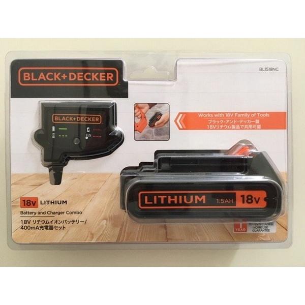 ブラック・アンド・デッカー（BLACK＆DECKER）　INF18B　電動マルチ空気入れ　BL1518NC　リチウムイオンバッテリー(400mA充電器セット)　＆