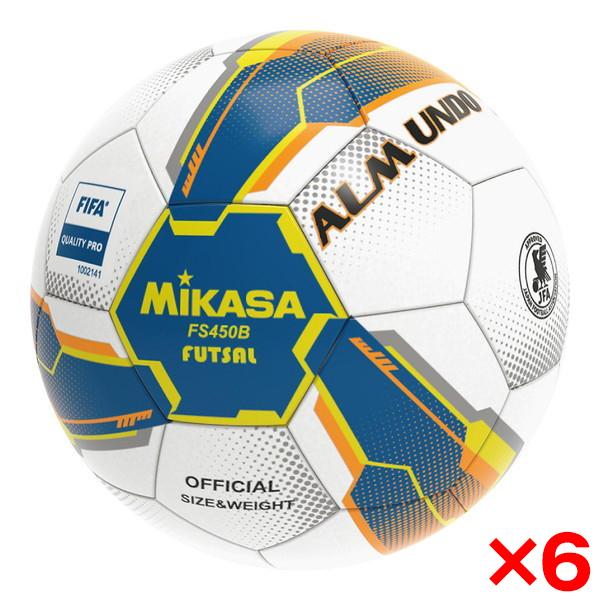 6個セット MIKASA FS450B-BLY-FQP ALMUNDO フットサルボール 検定球 4号球 手縫い 中学・高校・大学・一般用｜aprice｜02