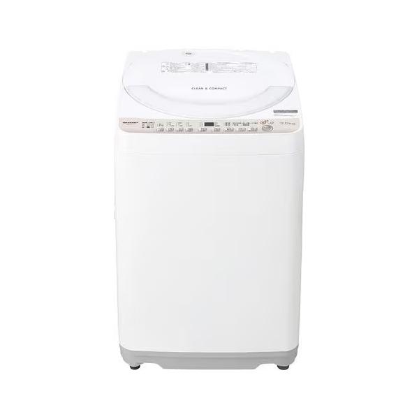 リユース アウトレット保証セット SHARP ES-T717 ベージュ 全自動洗濯