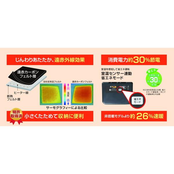 広電（KODEN） ホットカーペット VWU151R-C ブラック 遠赤1.5畳 本体