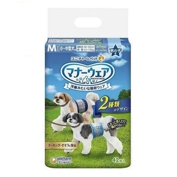 ユニチャーム マナーウェア 青紺Mサイズ 42枚×6袋 unicharm（ユニチャーム） マナーウェア 男の子用 Mサイズ 青チェック