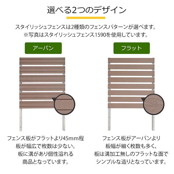 旭興進 スタイリッシュフェンス1590 フラット ブラウン メーカー直送