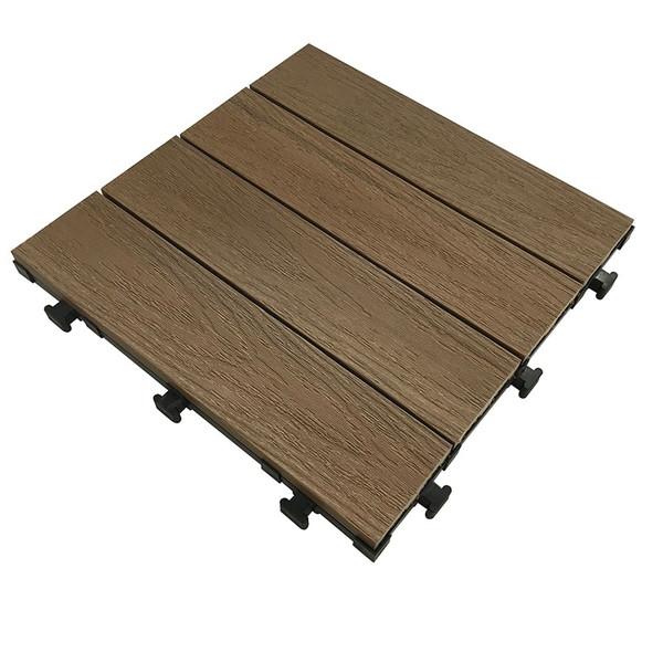 旭興進 人工木木目調ジョイントタイルケースブラウン(BR)(6枚入