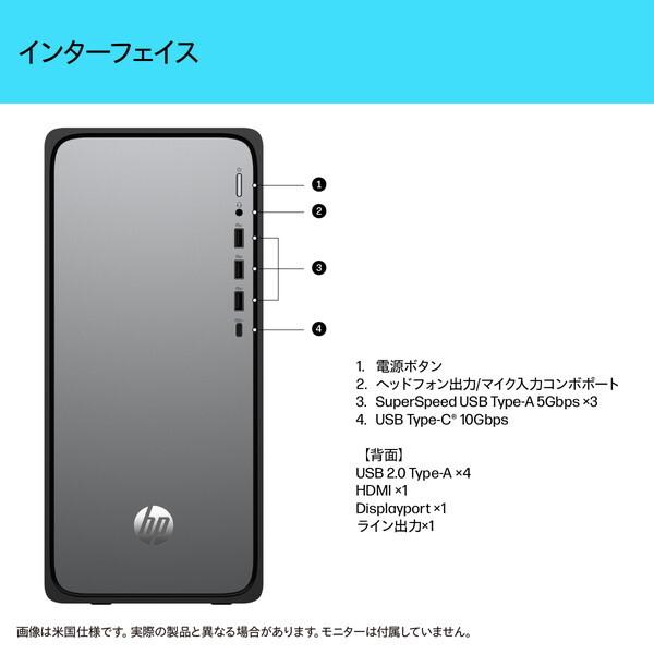 HP BA4E0PA-AAAA ジェットブラック/メテオシルバー HP OmniDesk Desktop M02-0000jp シリーズ デスクトップパソコン モニタ無し / Win11 Homeの画像