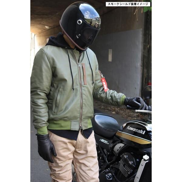 RIDEZ NIKITORジェットヘルメット KABUTOシールド　PSマーク有 RIDEZ RIDEZ NIKITOR SHIELD For Retro-One ライトスモーク シールド