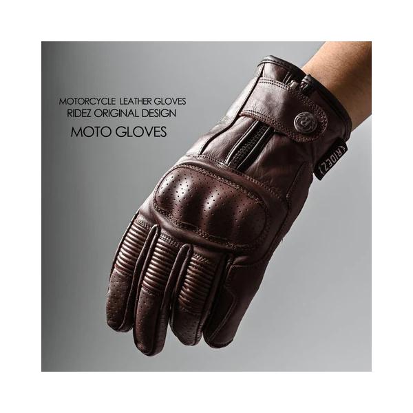 RIDEZ RLG2201 MOTO GLOVES DEFOE BROWN L グローブ｜aprice｜03