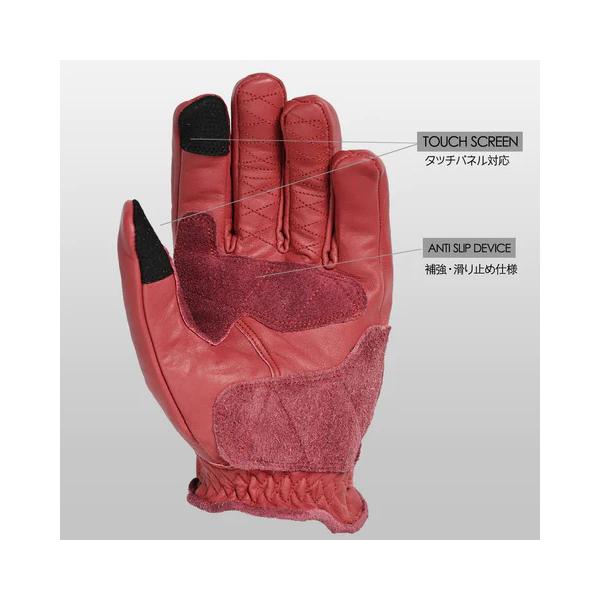 RIDEZ RLG2202 MOTO GLOVES REBEL RED XL グローブ｜aprice｜02