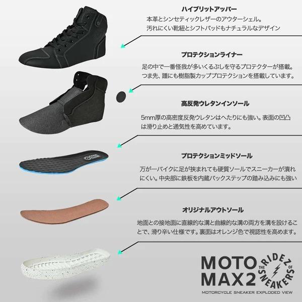 RIDEZ RIDEZ MOTO-MAX 2 BR 25.5cm MOTO SNEAKERS ライディング