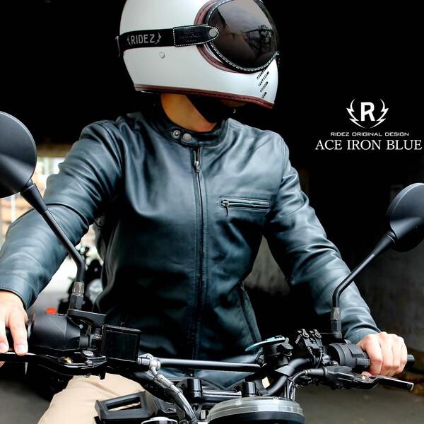 RIDEZ RIDEZ ACE JACKET IRON BLUE XL RLJ110 シングルライダース