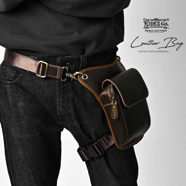 本革 レッグバッグ ヴィンテージ エイジング　バイカー ハーレーBOAT RAP RIDEZ RIDEZ LEATHER LEG BAG D.BROWN RBP04 レッグバッグ : XPRICE