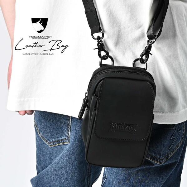 RIDEZ RIDEZ LEATHER MINI BAG BLACK RBP03 ショルダーバッグ : XPRICE