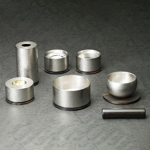 ALTE MEISTER makoto 仏具セット 霞銀 仏具 セット 小物 真鍮 おりん付き ろうそくたて 仏壇_1