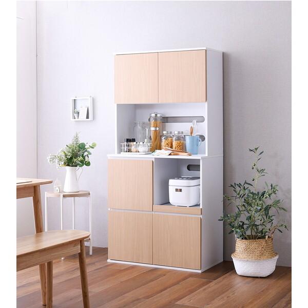 ホームテイスト（HOME taste） SPST-1880 スリム食器棚 79cm幅 オーク