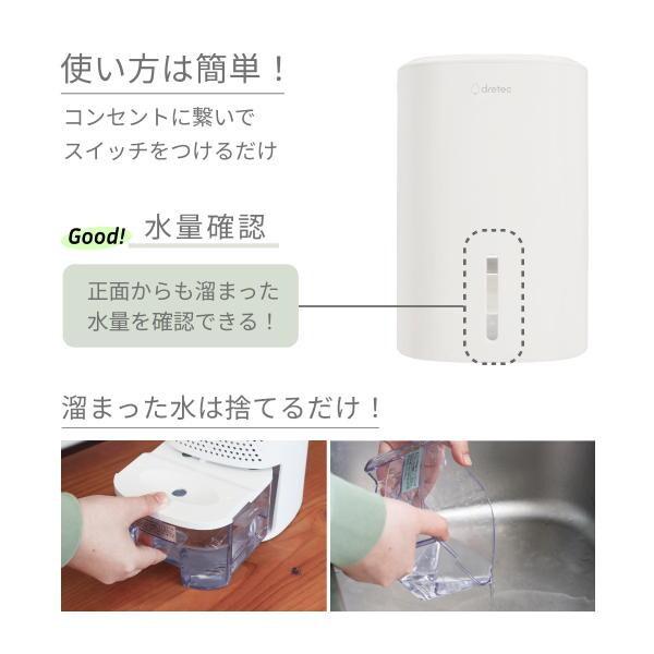 ドリテック 除湿機 小型 ペルチェ式 家庭用 DRETEC コンパクト除湿機