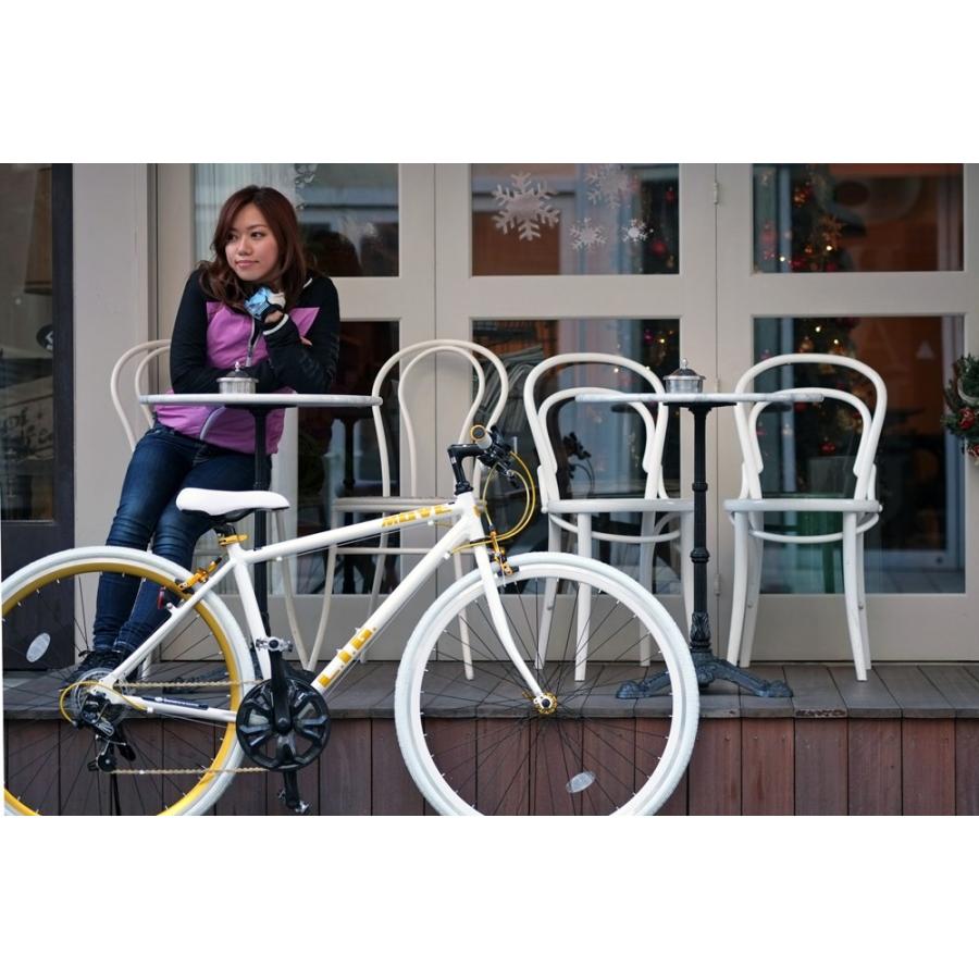 LIG LIG MOVE ホワイト クロスバイク(700×28C・7段変速) メーカー直送  