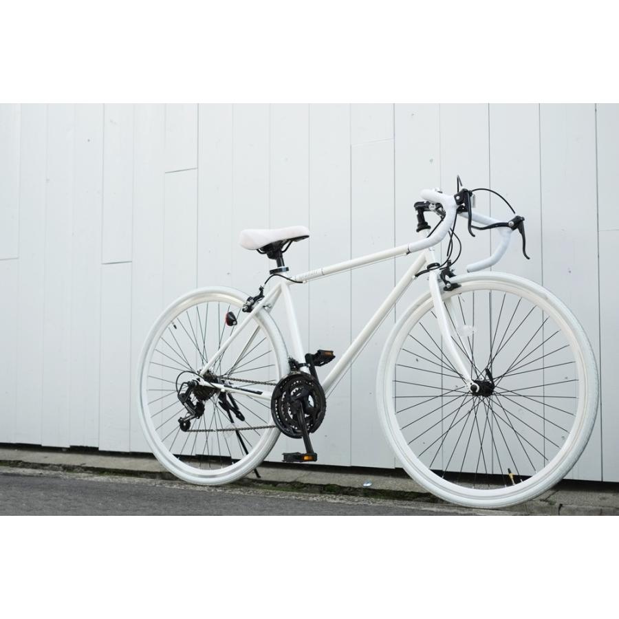 Grandir Sensitive ホワイト ロードバイク(700×28C・21段変速