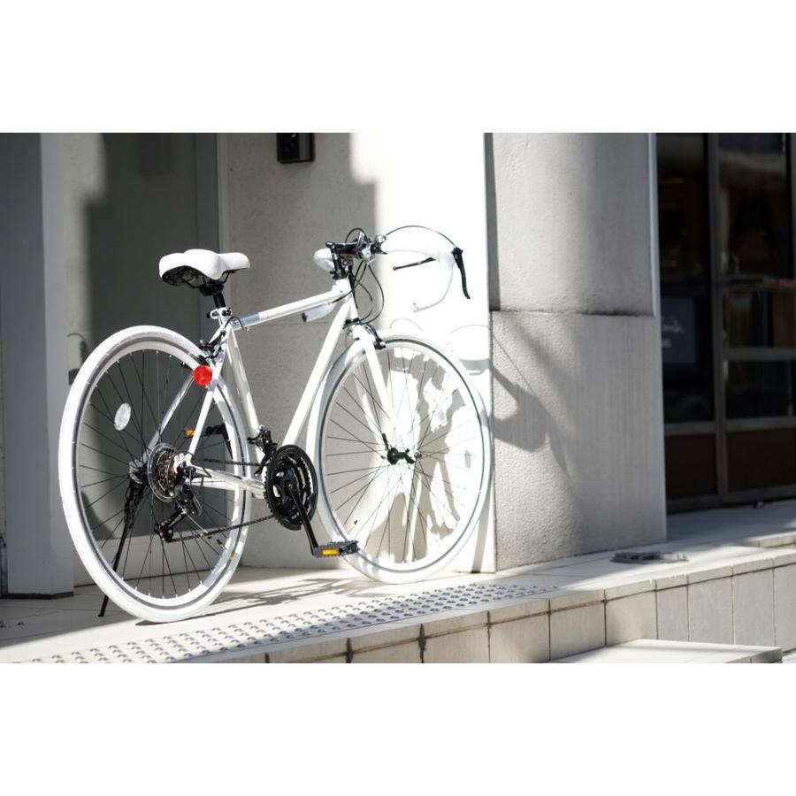 Grandir Sensitive ホワイト ロードバイク(700×28C・21段変速