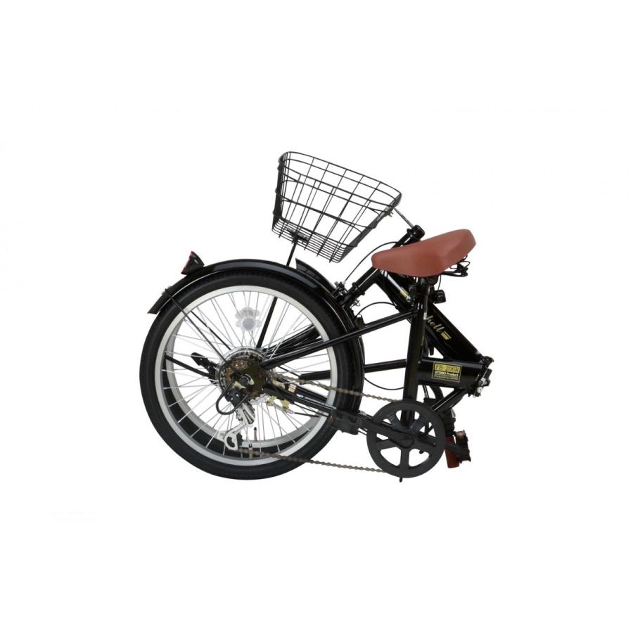 Raychell FB-206R-ブラック(24212) 折りたたみ自転車(20インチ・シマノ
