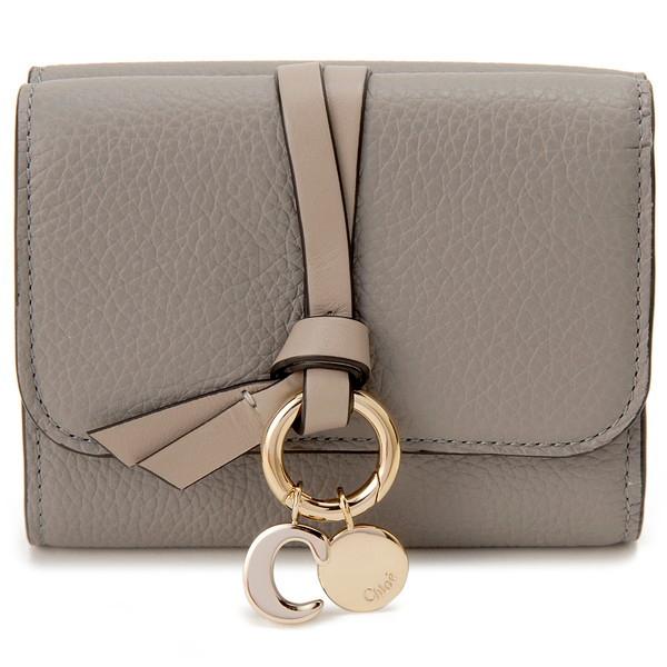 【新品未使用】Chloe クロエ レディース　折り財布 Chloe（クロエ） 三つ折り財布 カシミアグレー アルファベット