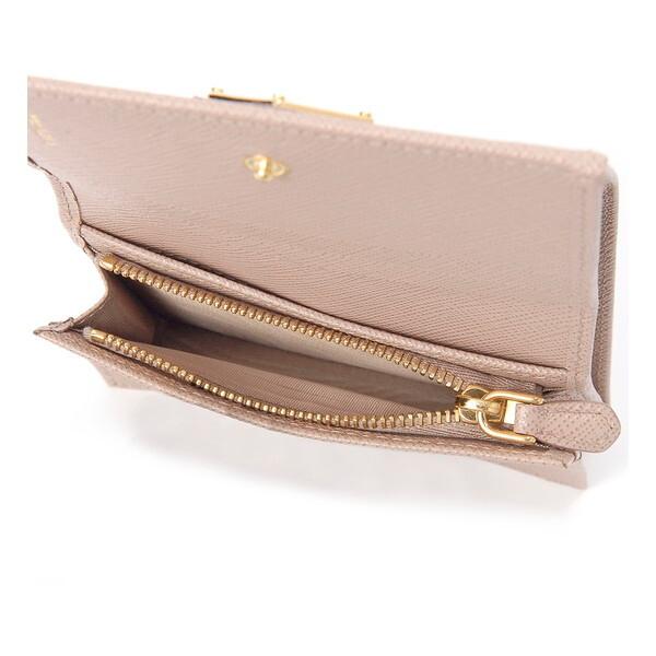 PRADA プラダ 二つ折り財布 ピンクベージュ 1MV021 QHH F0236 PRADA プラダ 二つ折り財布 ピンクベージュ 1MV021 QHH F0236