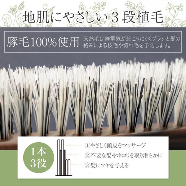 コモライフ 3段豚毛の少髪用ブラシII | COMOLIFE | 04