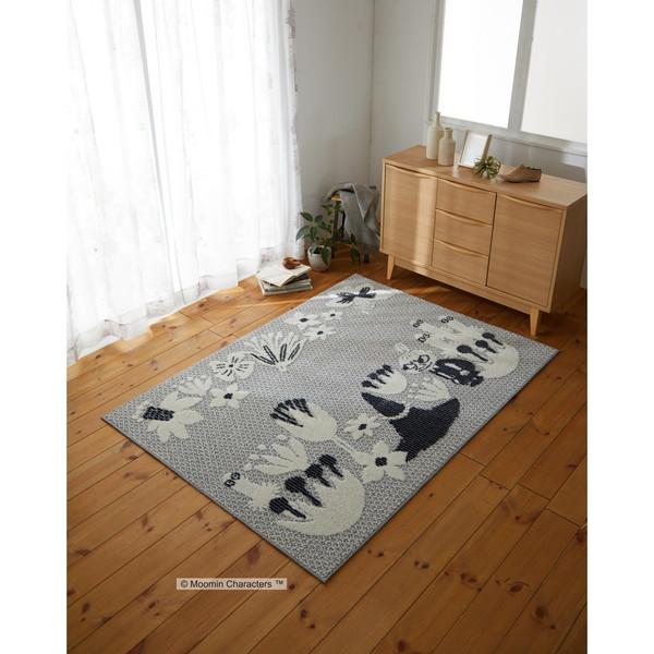 新着商品】ムーミン 130×185cm ネイビー コバナラグ ラグ