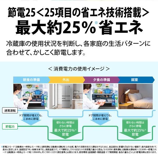 SHARP SJ-X500M-S アッシュシルバー系 冷蔵庫 (502L・フレンチ SHARP SJ-X500M-S アッシュシルバー系 冷蔵庫 (502L・フレンチ