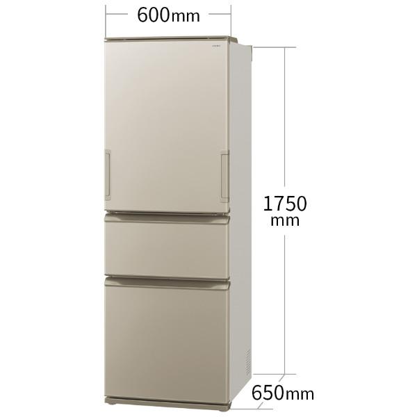 SHARP 3ドア冷蔵庫 ゴールド 345L SHARP（シャープ） 冷蔵庫 二人暮らし 374L 300L 大容量 3ドア 両開き