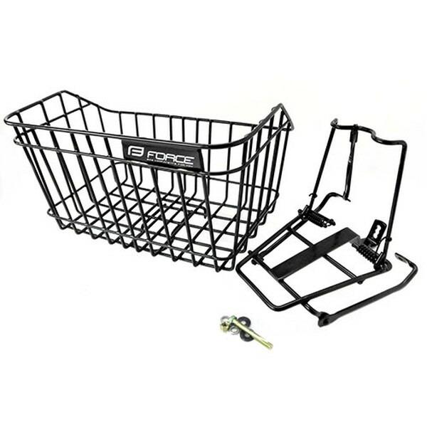 アート　コマ付き　網付きカゴ FORCE 80451 ワンタッチ前カゴ キャリヤ付 グレー : XPRICE Yahoo!店