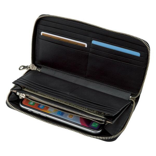 良品工房 日本製牛革型押ラウンド財布（ブラック） JK21-248 : XPRICE