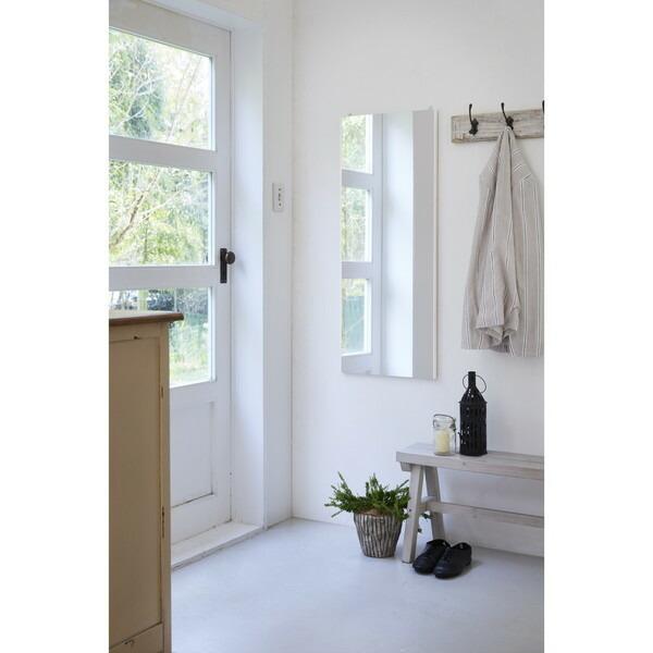 ホワイト壁掛け鏡 縦長 SM-1141 縦と横長どちらも使えるウォールミラー｜ホワイト・日本製