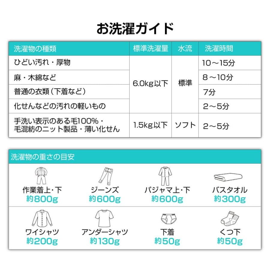 洗濯機 縦型 一人暮らし 6kg 二槽式洗濯機 MAXZEN マクスゼン コンパクト 引越し 単身赴任 新生活 タイマー 2層式 2槽式 小型洗濯機 JW60KS01 新生活 単身｜aprice｜08