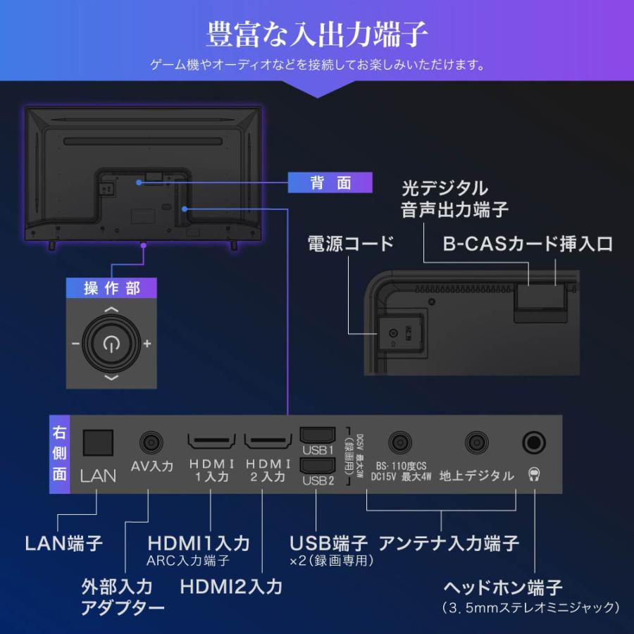 MAXZEN テレビ 40型 液晶テレビ フルハイビジョン 40インチ J40CHS06｜maxzen（マクスゼン）