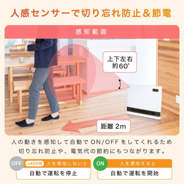 MAXZEN パネルセラミックヒーター マクスゼン CH-QD12-WH ホワイト 人