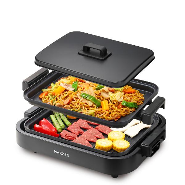 MAXZEN（マクスゼン） ホットプレート 鍋 焼肉 たこ焼き 温度調整