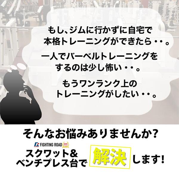 ファイティングロード スクワットベンチプレス台 セット ホームジム 筋トレ トレーニング FIGHTING ROAD FR20TAK009 メーカー直送
