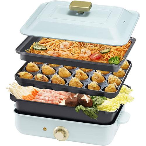セール中！ 新品 SOLEMOOD クリームホワイト 3枚 ホットプレート 楽天市場】SOLEMOOD ホットプレート 鍋 ミニ コンパクト 3枚 プレート