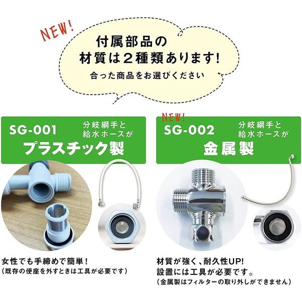 杉半 SG-002 ホワイト Kirei 水圧式洗浄便座 (非電源式