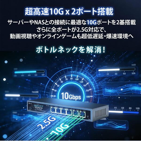 TOKAIZ（トカイズ） TOKAIZ TSH-10G スイッチングハブ (10Gbps対応