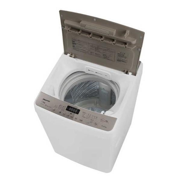 Hisense HW-DG75A ホワイト/シャンパンゴールド 全自動洗濯機 (7.5kg