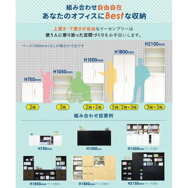 法人限定 Netforce EA-8040-2R-C-W-NA ナチュラル 両開き書庫 2段 (H750) メーカー直送_3