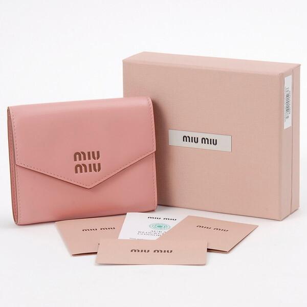 miu miu（ミュウミュウ） 【並行輸入品】 三つ折り財布 ピンク 5MH040