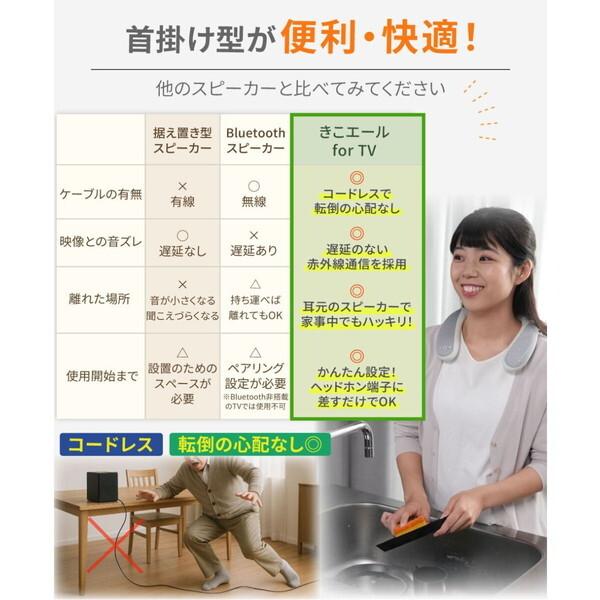 きこエール KE-NS1LG テレビ用ワイヤレスネックスピーカー : XPRICE