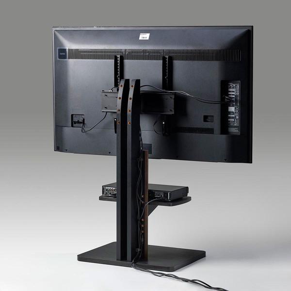朝日木材加工 WS-J600-BK 左右首振り機能付き 壁寄せTV台 ダーク