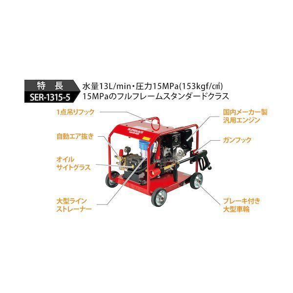 スーパー工業 SER13155 エンジン式高圧洗浄機 SER-1315-5 フルフレーム