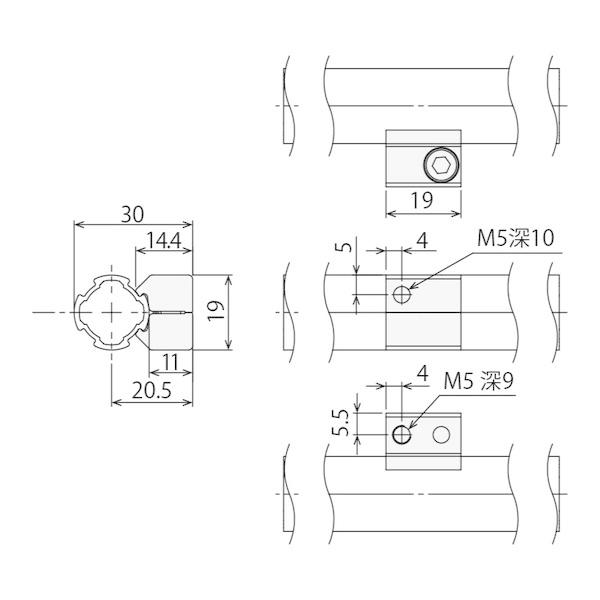 Square ターミナル一式＋専用ハブセット（純正品） 6413-1 ヘッド交換式トルクレンチ用 スライディングスクエアホルダー 1